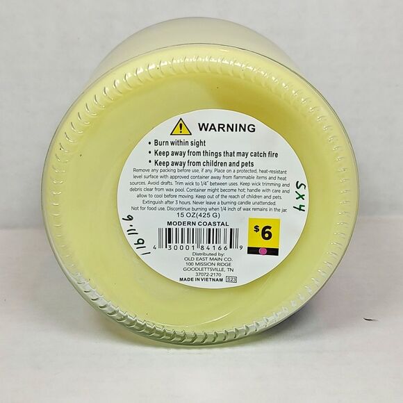 Trueliving Coconut Husk Scented Candle 15 Oz Modern Coastal Beach Jar w/ Lid New - Picture 7 of 9